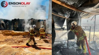 Hatay Defne'de yangın : Konteyner kullanılamaz hale geldi