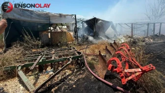 Antalya Serik’te tarım işçilerinin kaldığı konteynerler küle döndü
