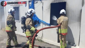 Hatay'da bulunan konteyner kentte çıkan yangın paniğe neden oldu