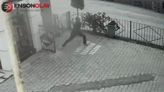 Kütahya'da kendisini silahla ayağından vuran saldırgana taş atarak karşılık verdi