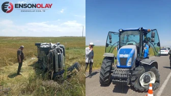 Muş'ta kamyonet ve traktör çarpıştı : 2 kişi yaralandı