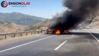 Diyarbakır'da seyir halindeki otomobil alevlere teslim oldu