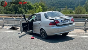 Edremit-Balıkesir karayolunda kaza : Kontrolden çıkan otomobil refüje çarptı