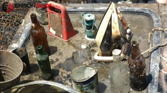 Bodrum Gümbet Koyu'nda deniz dibinden 370 kilogram atık çıkarıldı