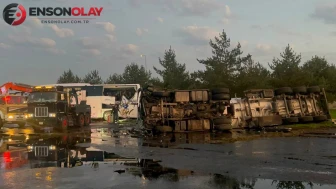 Kayseri'de feci kaza... Yolcu otobüsü ile akaryakıt tankeri çarpıştı: İkisi ağır 35 yaralı