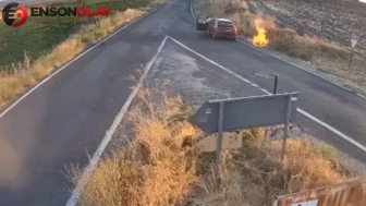Ankara'da yangın çıkaran şüphelinin otları tutuşturduğu anlar kamerada