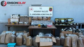 Aksaray'da çok sayıda kaçak tütün ele geçirildi