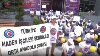 Alacaklarını talep eden Doruk Madencilik işçilerinden oturma eylemi