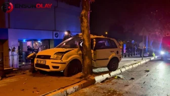 Denizli'de otomobil kontrolden çıktı : Sürücü yaralandı