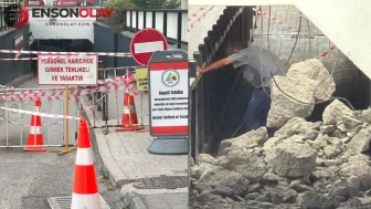 Tehlikeyi umursamadı : Çöken alt geçide girip demir kesti
