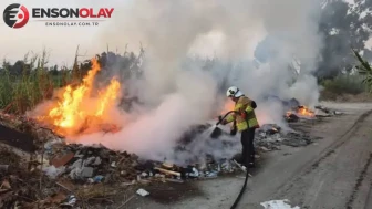 Hatay Arsuz’da çöplük alanında yangın çıktı : Yangın büyümeden söndürüldü