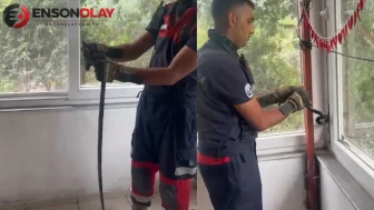 Hatay Dörtyol'da evde yılan paniği