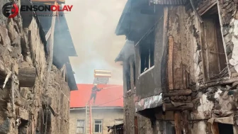 Kemaliye'de korkutan yangın ! Kışlacık köyünde 10 ev hasar gördü