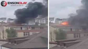 Arnavutköy’de 3 katlı binanın çatısında yangın çıktı !