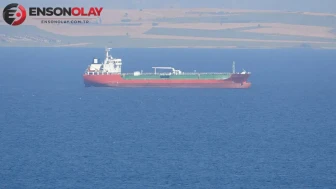Çanakkale Boğazı'nda seyir halinde olan geminin bacasında meydana gelen yangın paniğe neden oldu