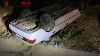 Mersin'de Meydana Gelen Trafik Kazasında Otomobil Takla Attı