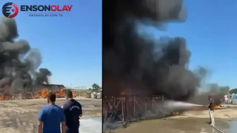 Bursa'da fabrika bahçesinde yangın : Alevler 1 saatte kontrol altına alındı