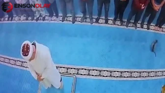 Erzurum'da camide kediyi tekmeleyen şahıs gözaltına alındı