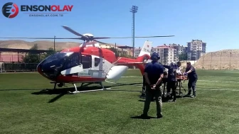 Malatya Darende’de kalp krizi geçiren hasta için hava ambulansı havalandı!