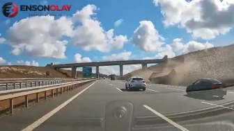 Kuzey Marmara Otoyolu'nda tırın dorsesi kopup şarampole yuvarlandı