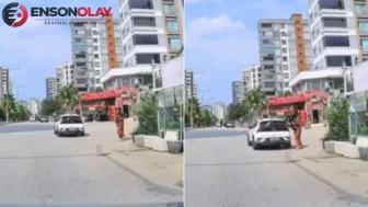 Saniyelerle kurtuldu: Adana'da el freni çekilmeyen araç geri geri kayarak kaza yaptı