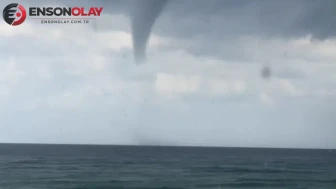 Alanya açıklarında deniz üzerinde hortum görüntülendi