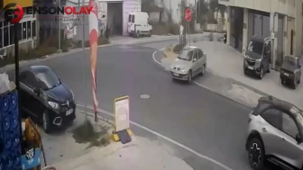 Tekirdağ'da geri manevra yaparken çarptığı tabeladan öfkesini çıkardı