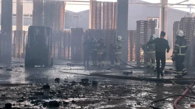 Bursa'da bir palet fabrikasında çıkan yangın korkuttu!