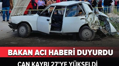 Bayramda trafik kazalarında can kaybı 27'ye yükseldi