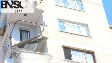 İstanbul'da 9 katlı binada balkon çöktü