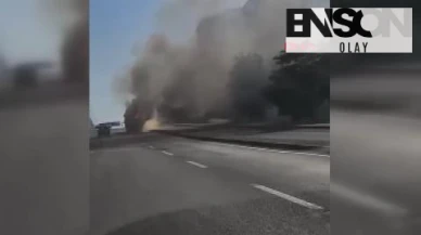 Ankara'da öğrenci taşıyan otobüs alev alev yandı