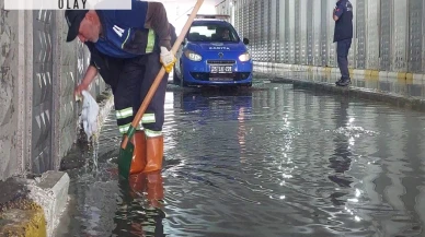 Erzurum'da sağanak etkili oldu, alt geçitler suyla doldu