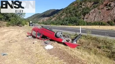 Hurdaya dönen araçtan burnu bile kanamadan çıktı