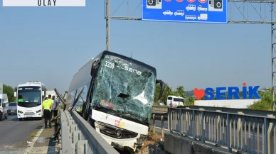 34 turistin bulunduğu otobüs faciaya ramak kala durdu