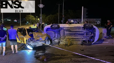 Çanakkale’de taksi ile otomobil çarpıştı: 8 yaralı