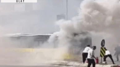 Seyir halindeki İETT otobüsü yandı
