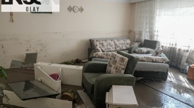 Ankara'da sağanak! Evler bu hale geldi