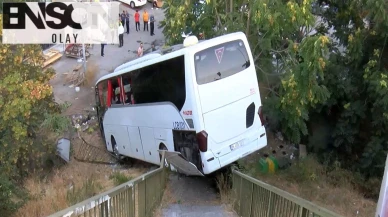 Maltepe'de servis otobüsü şarampole uçtu: 8 yaralı