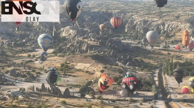 Kapadokya'da Balon Festivali başladı: 27 ülkeden 38 balon gökyüzünü süsledi