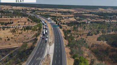 Avrupa Otoyolu trafiğe kapatıldı! Alevler ağaçlık alanı sardı