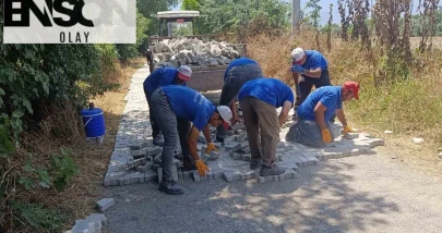 Bozdoğan Belediyesi’nden Yazıkent’te parke taşı çalışması