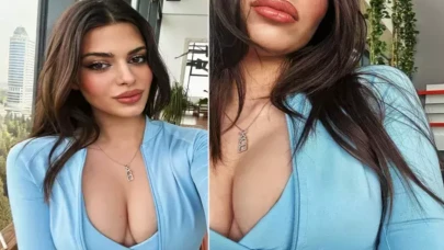 Gündemden düşmek bilmeyen Derin Talu'dan bornozlu yatak pozu