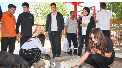 Kumlucalı öğrencilerden patili dostlara Hayvanları Koruma Günü ziyareti