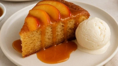 Yazın tadını çıkarmanın en lezzetli yolu: Karamelli şeftalili kekin eşsiz tarifiyle mevsimi yakalayın!