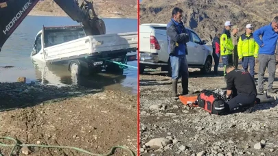Elazığ'da meydana gelen trajik kazada el freni açılan pick-up araç baraja sürüklendi: Kadın mühendis hayatını kaybetti!