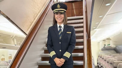 Dünyanın en büyük uçağına 'Kübra Kaptan' pilot oldu