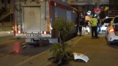 Refüje çıkan araç takla attı