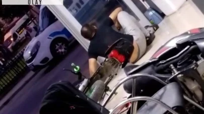 Polise ateş açıp, iş yerine saklanan şüpheli kamerada