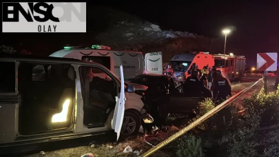 Ters yöne giren minibüs otomobille çarpıştı: 1 ölü, 8 yaralı