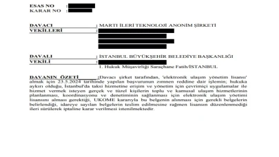 Martı, mahkeme kararıyla e-ulaşım lisansı aldı